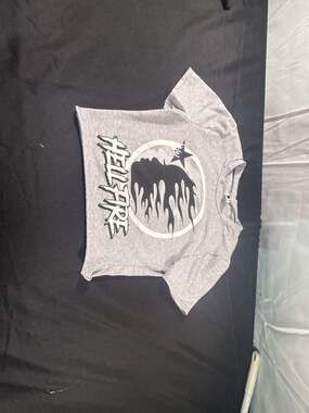 JNK Grey Graphic Cropped T-Shirt